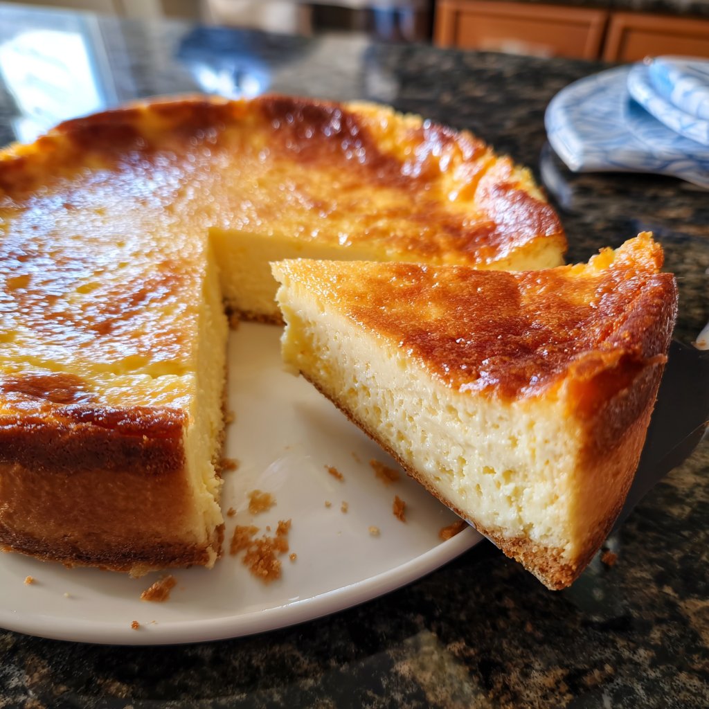 Käsekuchen mit Mandelboden