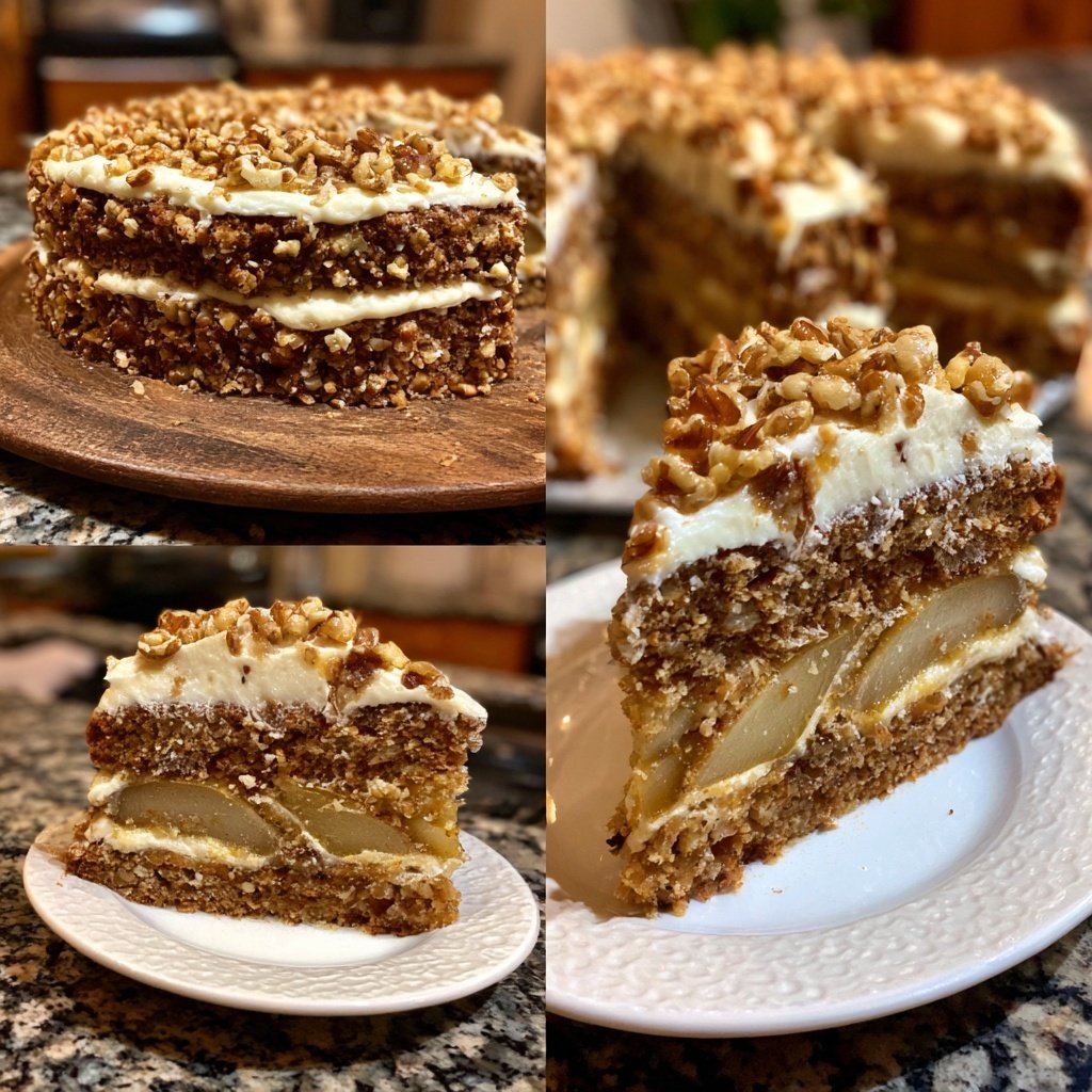 Walnuss-Birnen-Torte mit Mascarpone