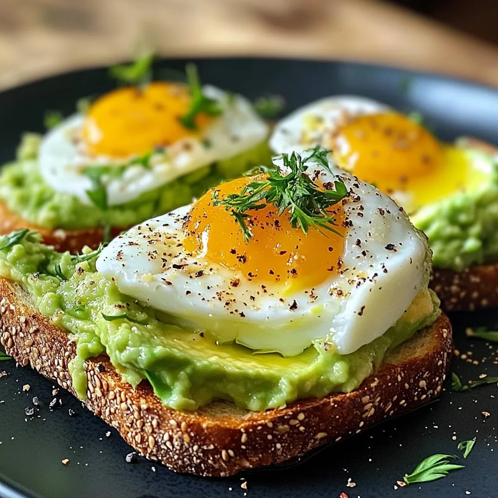 Leckeres Avocado Toast mit perfekt pochierten Eiern