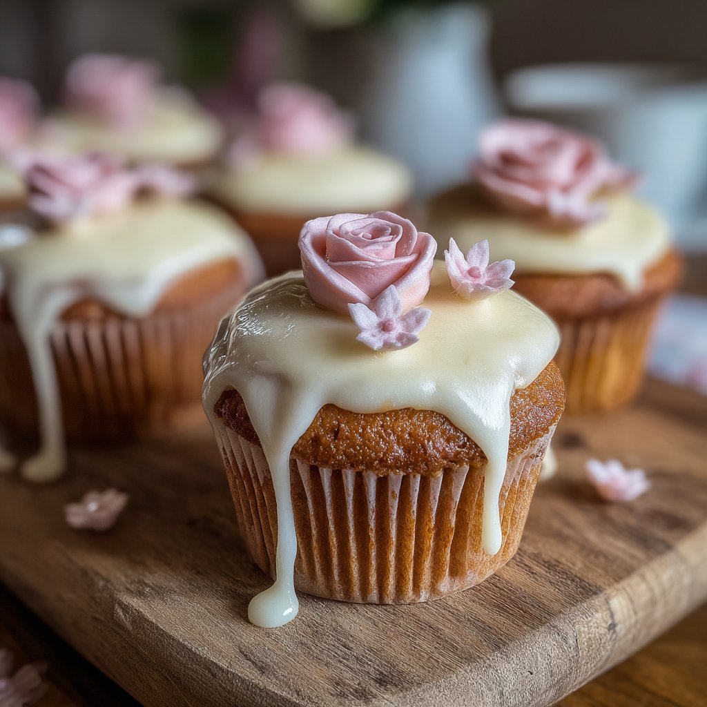 Cupcakes mit Rosen-Dekor