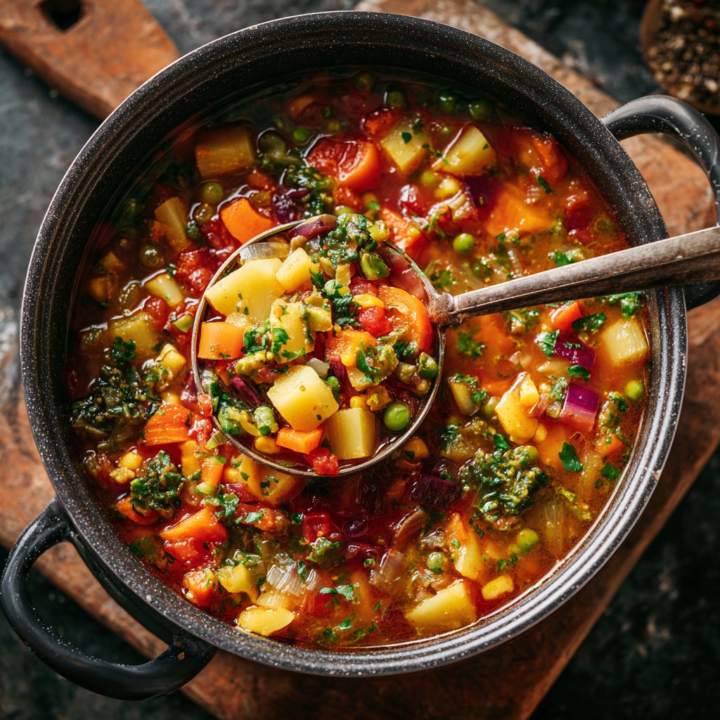 Abendessen mit Gemüseeintopf