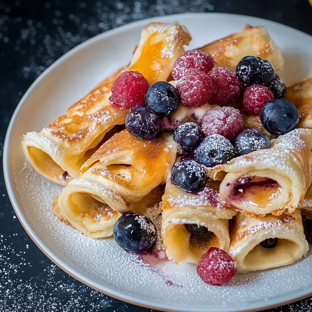Ofenpfannkuchen mit Banane und Heidelbeeren
