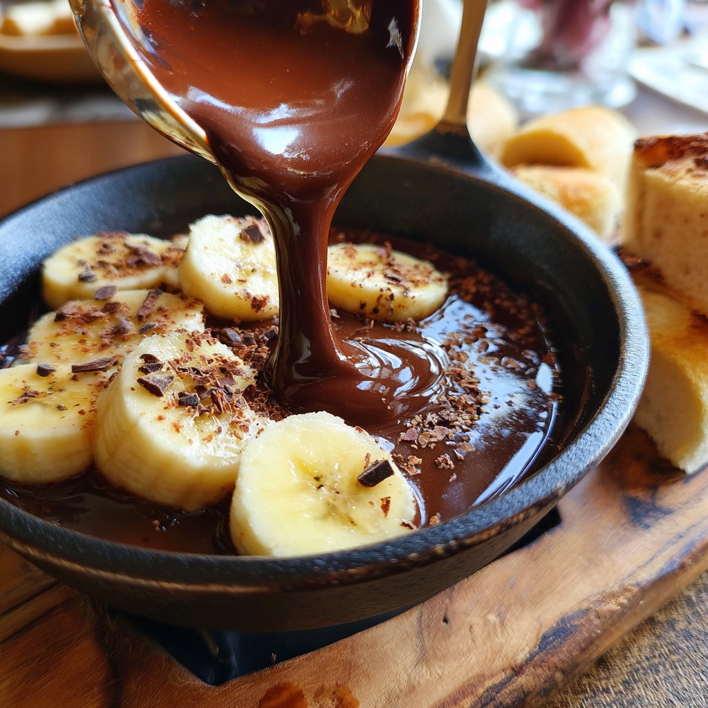 Schokoladenfondue mit Banane