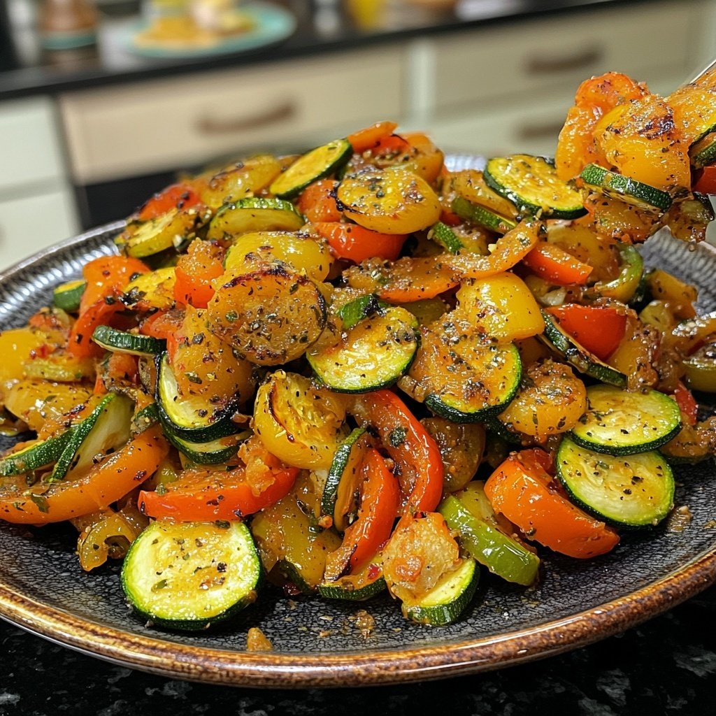 Gemüsepfanne mit Knoblauch