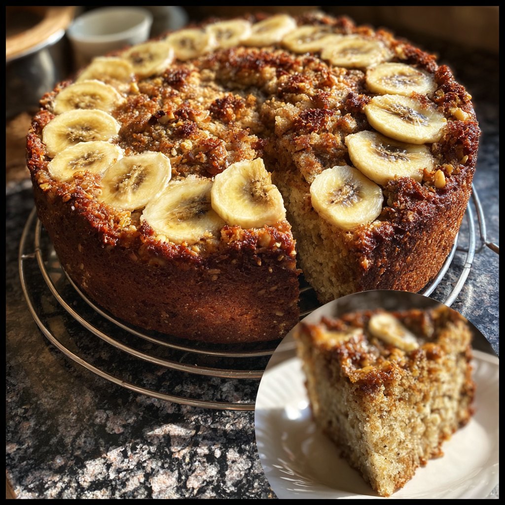 Bananenkuchen mit Nusskruste