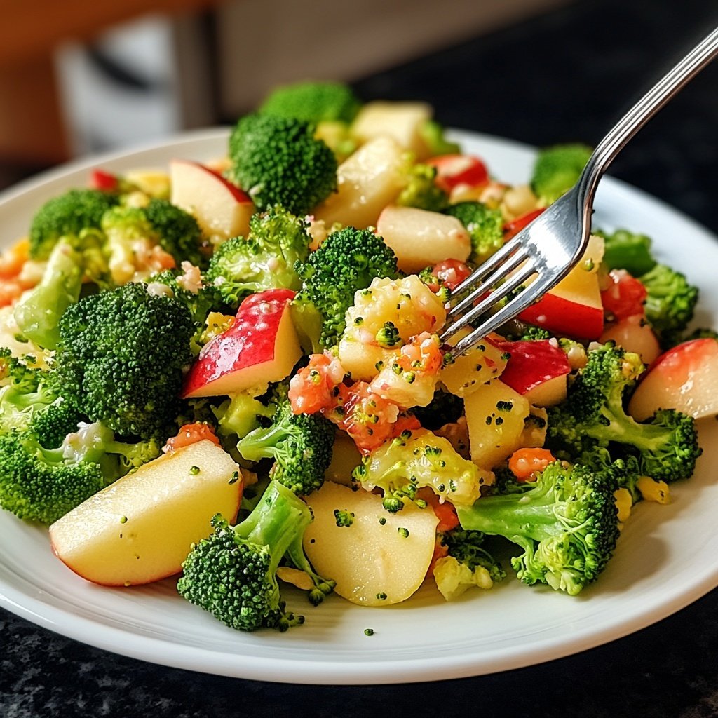 Roher Brokkoli-Salat mit Apfel – Vegan und Low Carb