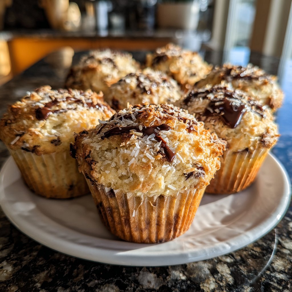 Muffins mit Kokos und Schokolade