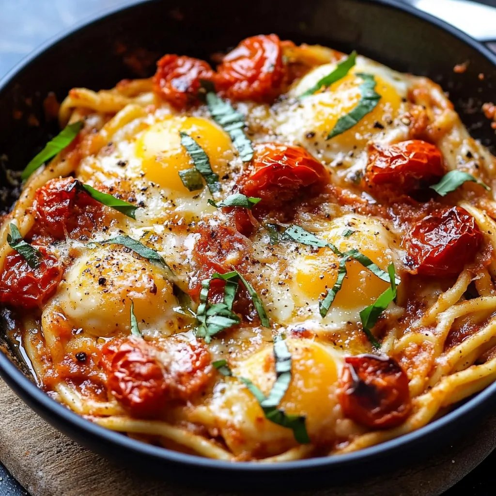 Gebackene Eier mit Tomaten und Parmesan