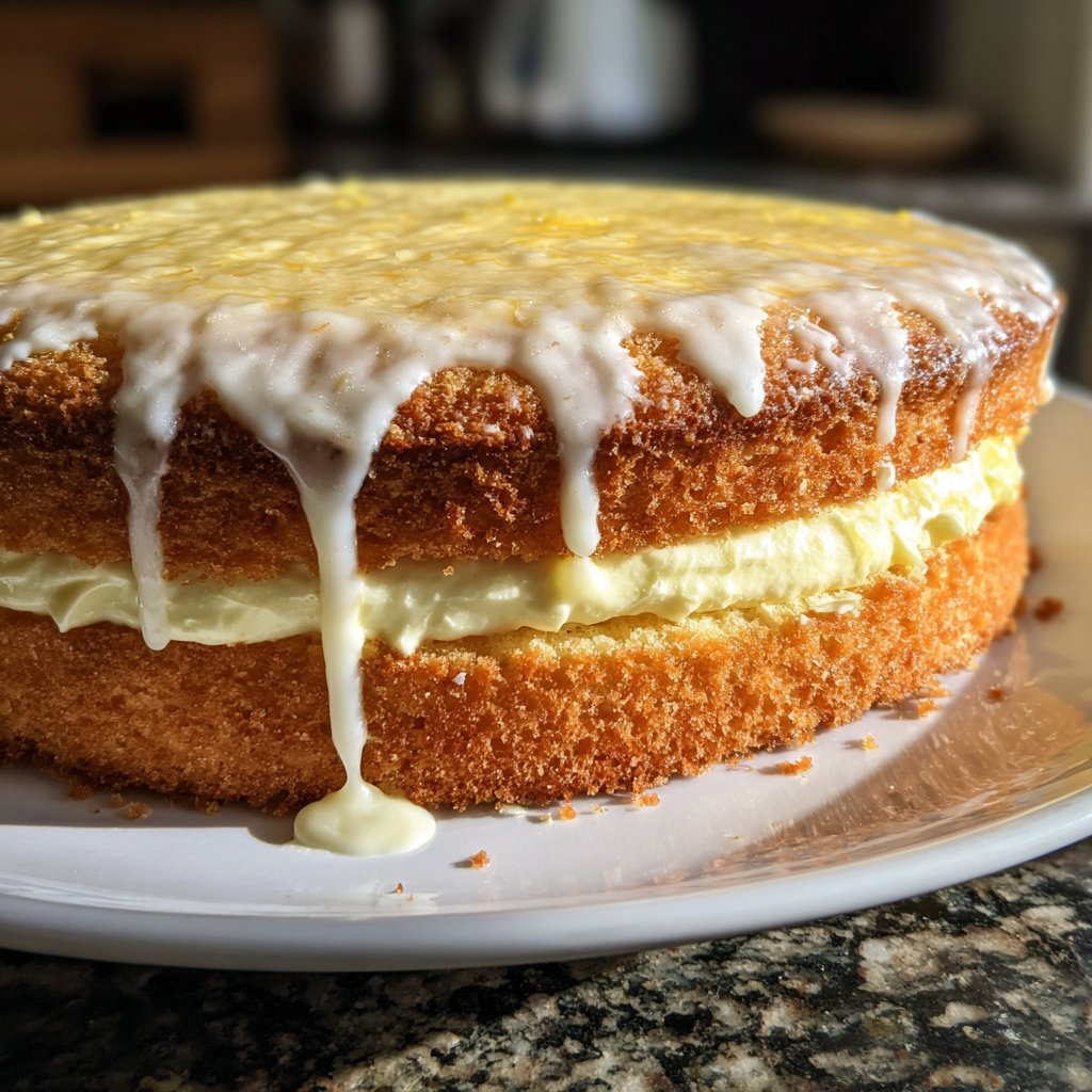 Geburtstagskuchen mit Zitronencreme