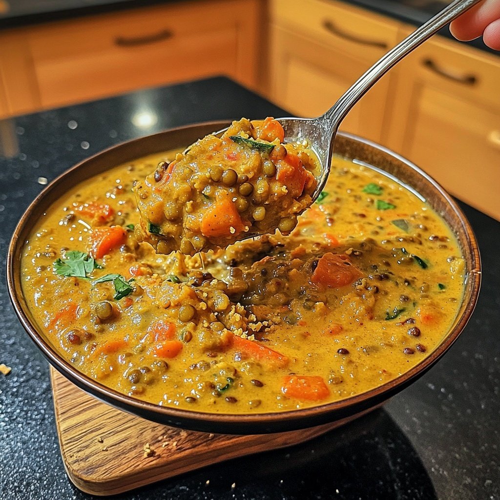 Rotes Linsencurry mit Kokosmilch